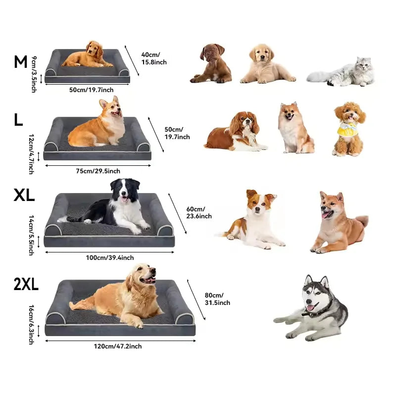 Pet Dog Bed Sofa Deep Sleep Memory Foam Dog Bed Small Medium Large Square Thickened Warm Mat Kennel Dog Products