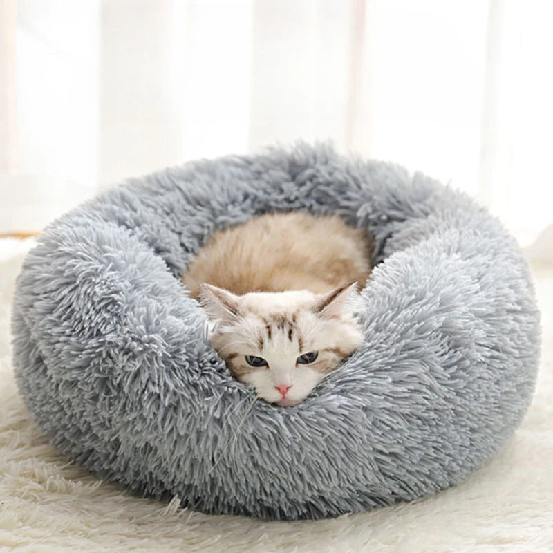 Plush Pet Bed – Warm Detachable & Washable Round Nest for Cats and Dogs